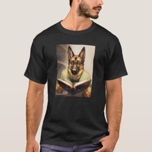 T-shirt Berger Allemand Lisant Amoureux de Livres Drôle de