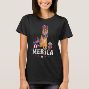 T-shirt Berger Allemand Merica 4 Juillet Usa Drapeau Amér