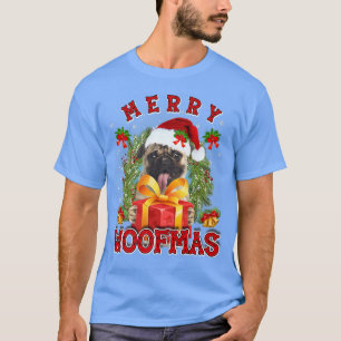 T-shirt Berger allemand Merry Xmas Woofmas Lumières de Noë