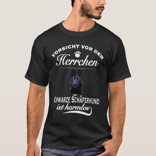 T-shirt berger allemand noir (Devant)