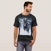T-shirt Berger allemand noir dans la couverture de duvet d (Devant entier)