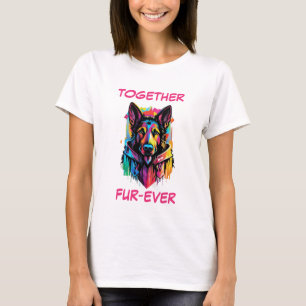 T-shirt Berger allemand Pastel Colorful Chien Abstrait Art