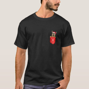 T-shirt Berger Allemand Père Noël À Pocket Arbre De Noël X