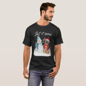 T-shirt Berger allemand Père Noël Chien Noël Snowman Noël (Devant entier)