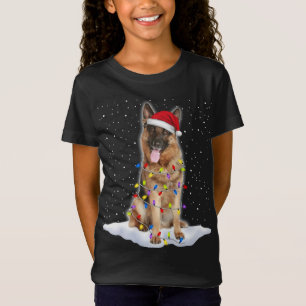 T-Shirt Berger allemand Père Noël Christmas Tree Lights No