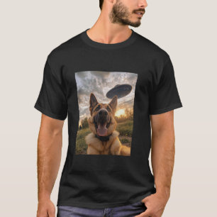 T-shirt Berger Allemand Selfie avec OVNI Aliens Drôle