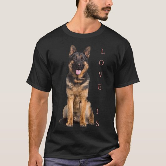 T-shirt Berger allemand Shepard Chien Maman Papa Aimer Ani (Devant)