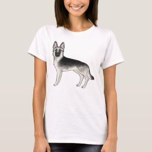 T-shirt Berger Allemand Silver Sable Chien de Dessin Animé
