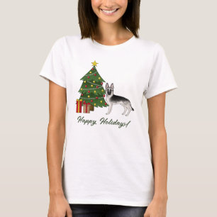 T-shirt Berger Allemand Silver Sable Noël Festif