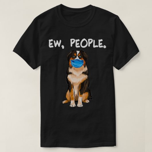 T-shirt Berger Américain Miniature Ew Chien Portant (Design devant)