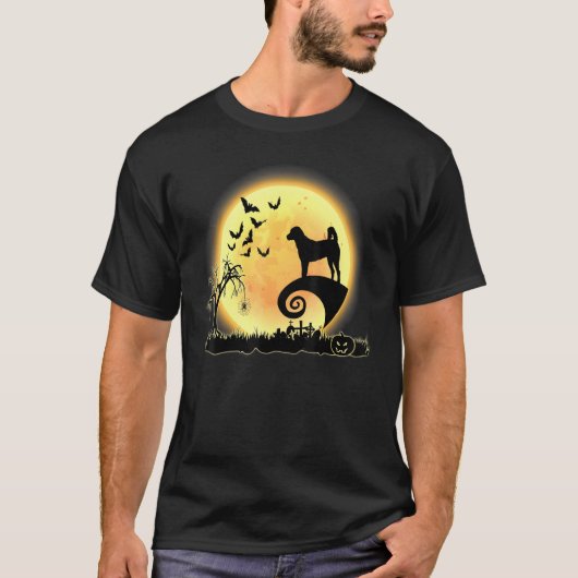 T-shirt Berger Anatolien Effrayant Chien Lune Halloween Co (Devant)