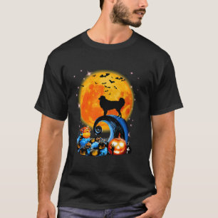 T-shirt Berger Anglais Et Lune Jaune Halloween Drôle D