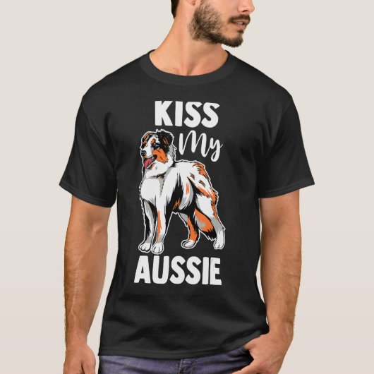T-shirt Berger australien Chien Aussie Maman Embrasse Mon  (Devant)