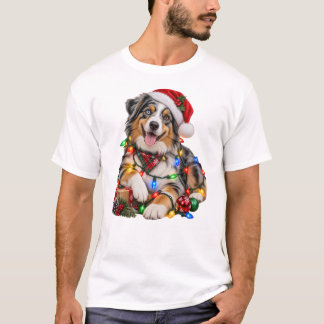 T-shirt Berger Australien de Noël enveloppé de lumières
