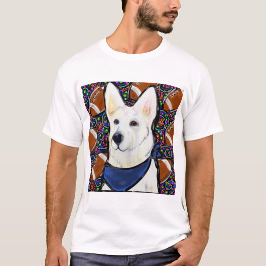 T-shirt Berger Blanc Allemand (Devant)