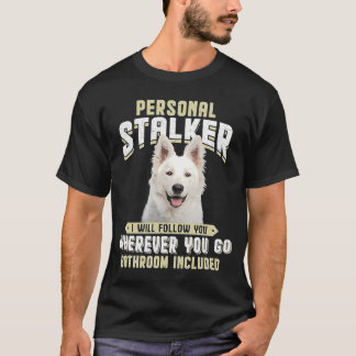 T-shirt Berger Blanc Suisse Personal Stalker Je Suivrai