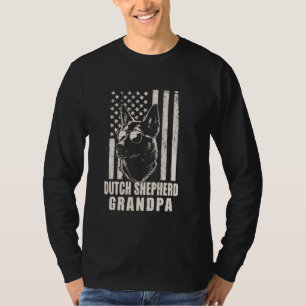 T-shirt Berger néerlandais vintage Grand-père Chien drapea
