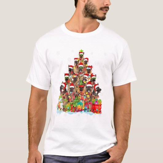 T-shirt Berger Père Noël sapin de Noël (Devant)