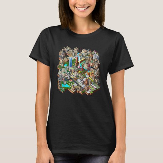 T-shirt Berlin 90s Retro Video Game City Building Map Game (Devant)
