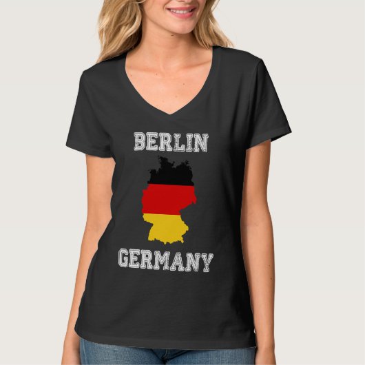 T-shirt Berlin Germany Vintage Germany Flag Map (Devant)