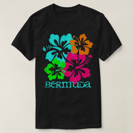 T-shirt Bermuda Island Beach Hibiscus Tropical Surf de voy (Design devant)