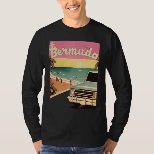 T-shirt Bermuda Retro Beach Vacation Graphics Bermuda Surf (Devant)