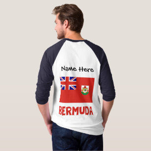 T-shirt Bermude Drapeau Bermudien Nom Personnalisé