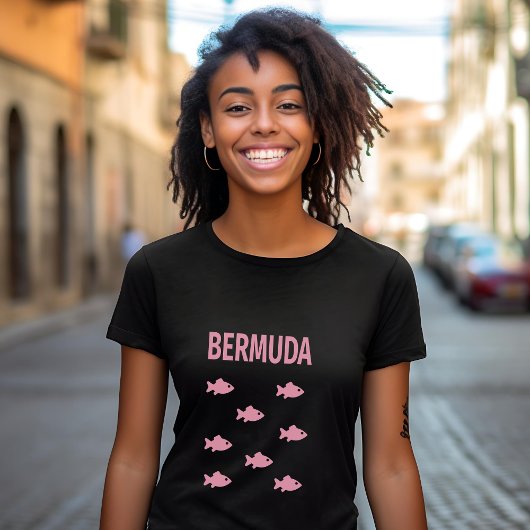 T-shirt Bermudes Fish School Couleur foncée