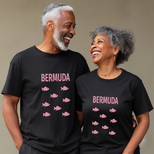 T-shirt Bermudes Fish School Couleur foncée