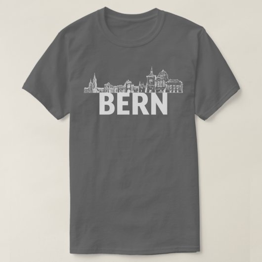 T-shirt Bern Suisse City Skyline Silhouette Outline S (Design devant)