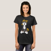 T-shirt Bernedoodle chien avec tournesol (Devant entier)