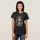 T-shirt Bernedoodle Halloween mignon et chien Éffrayant 2 (Devant entier)
