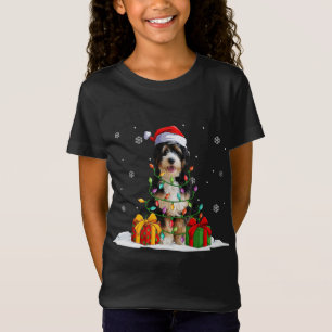 T-Shirt Bernedoodle Père Noël Christmas Tree Lights Noël P