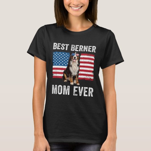 T-shirt Berner Mom American Flag Dog  Owner Bernese Mounta (Devant)