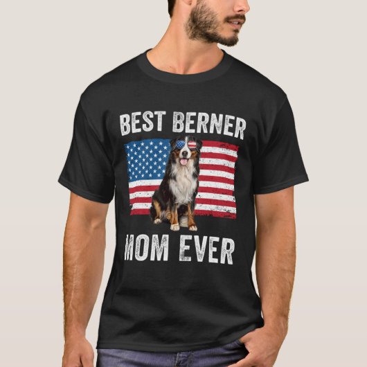 T-shirt Berner Mom American Flag Dog  Owner Bernese Mounta (Devant)