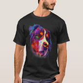 T-shirt Bernese Looking Into Your Eyes Rainbow Art (Devant)