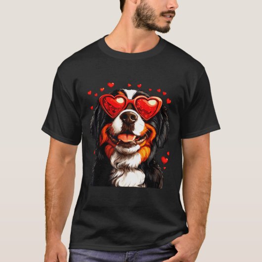 T-shirt Bernese Mountain Cute Berner Dog Lover Valentines  (Devant)