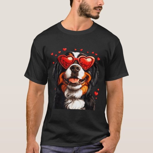 T-shirt Bernese Mountain Cute Berner Dog Lover Valentines  (Devant)