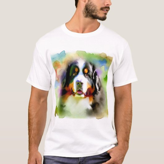 T-shirt Bernese Mountain Dog 061124AREF116 - Watercolor (Devant)