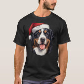T-shirt Bernese Mountain Dog Christmas Santa Hat (Devant)