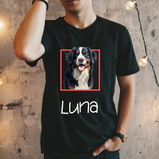 T-shirt  Bernese Mountain Dog Female Face with Name TShirt
