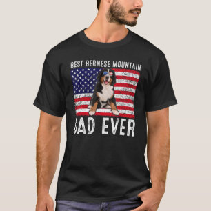 T-shirt Bernese Mountain Papa Américain Drapeau Bernese Mo