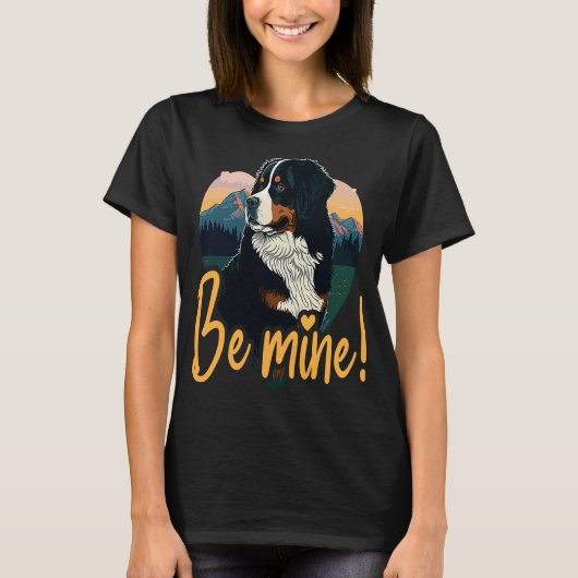 T-shirt Bernesemountaindog Avec Coeurs Chien Aimer Pour Va (Devant)