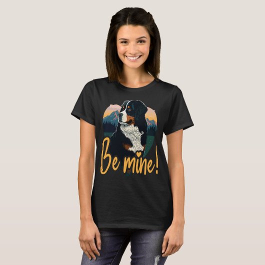 T-shirt Bernesemountaindog Avec Coeurs Chien Aimer Pour Va (Devant entier)