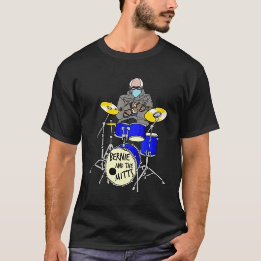 T-shirt Bernie Sanders Mittens Drumming Drum Inauguration (Devant)