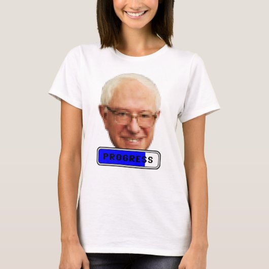 T-shirt Bernie Sanders Pixelated - PROGRÈS (Devant)