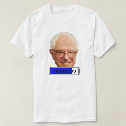 T-shirt Bernie Sanders Pixelated - PROGRÈS (Design devant)
