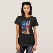 T-shirt Bernois Mountain Dog & Usa Drapeau Lunettes de sol (Devant entier)