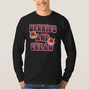 T-shirt Berries Et Fraises De Crème Et Berrys De Crème Et