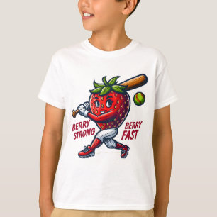 T-shirt Berry Strong, Berry Fast ! Softball fraise